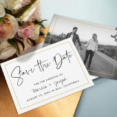 Save The Date Mariage de calligraphie Gold Modern