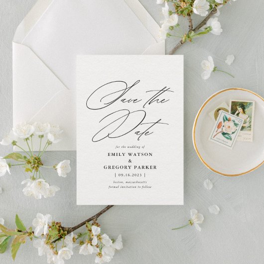 Save The Date Mariage de calligraphie minimaliste moderne