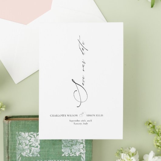 Save The Date Mariage de calligraphie moderne Dainty