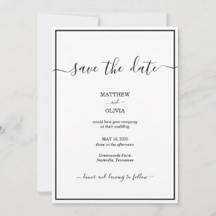 Save The Date Mariage de calligraphie moderne et élégant