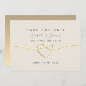 Save The Date Mariage de calligraphie or (Devant / Derrière)