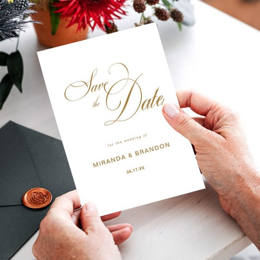 Save The Date Mariage de calligraphie or simple