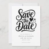 Save The Date Mariage de calligraphie photo moderne (Devant)