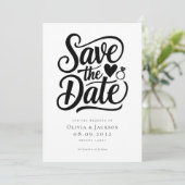 Save The Date Mariage de calligraphie photo moderne (Debout devant)
