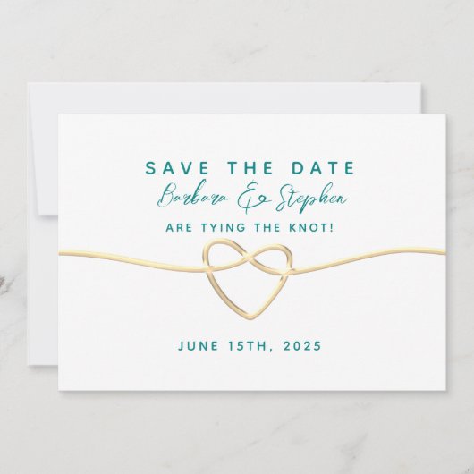 Save The Date Mariage de calligraphie turquoise (Devant)