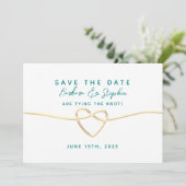 Save The Date Mariage de calligraphie turquoise (Debout devant)