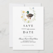 Save The Date Mariage de canard colvert aux fleurs sauvages (Devant)