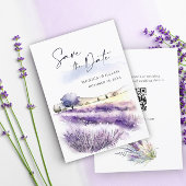 Save The Date Mariage de champ Aquarelle violet Lavande Fleurs