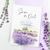 Save The Date Mariage de champ Aquarelle violet Lavande Fleurs