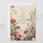 Save The Date Mariage de champignon Whimsical Woodland (Devant)