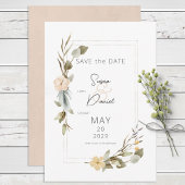 Save The Date Mariage de charpente florale Boho séché