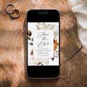 Save The Date Mariage de charpente florale d'automne rustique