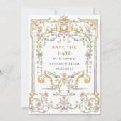 Save The Date Mariage de charpente florale de Grace Orné Victori (Devant)