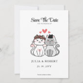 Save The Date Mariage de Chat Mignon Mariée Et Mari  (Devant)