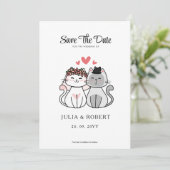 Save The Date Mariage de Chat Mignon Mariée Et Mari  (Debout devant)