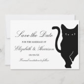 Save The Date Mariage de chat noir Whimsical moderne (Devant)