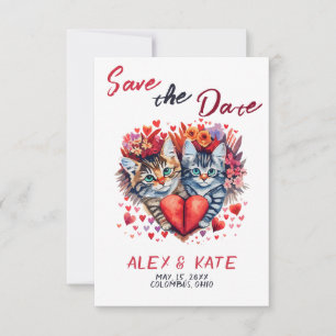 Save The Date Mariage de chats mignons Enregistrer la date Faire