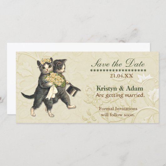 Save The Date Mariage de chats Posh Enregistrer la date (Devant / Derrière)