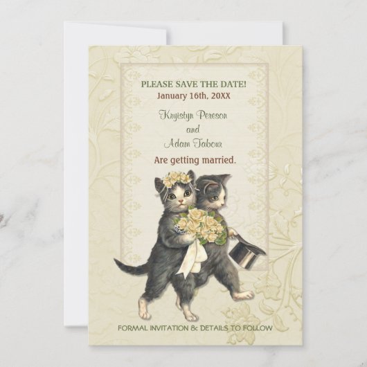 Save The Date Mariage de chats Posh Enregistrer la date (Devant)