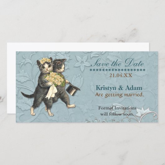 Save The Date Mariage de chats Posh Enregistrer la date (Devant / Derrière)