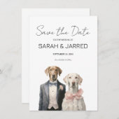 Save The Date Mariage de Chien Mariée & Marié (Devant / Derrière)