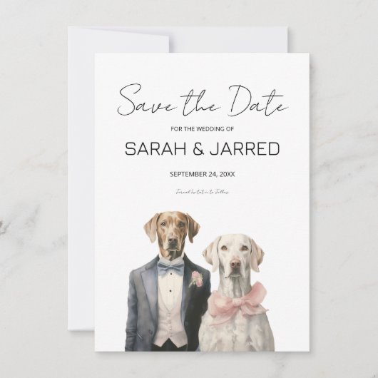 Save The Date Mariage de Chien Mariée & Marié (Devant)