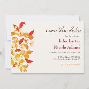 Save The Date Mariage de Citron Frais Amour Feuillage