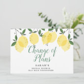 Save The Date Mariage de Citrons Modernes Changement de Plans Ba (Debout devant)