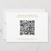Save The Date Mariage de code QR blanc et or élégant (Dos)