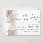 Save The Date Mariage de code QR Boho Pampas Grass Overlay (Devant)