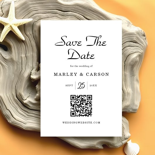 Save The Date Mariage de code QR de script moderne tendance