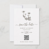 Save The Date Mariage de code QR Fleur sauvage Boho (Devant)