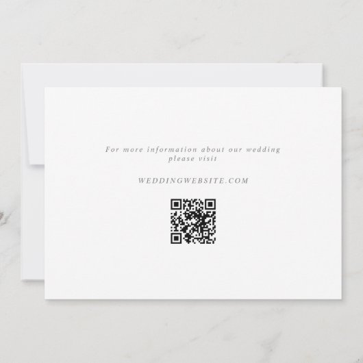 Save The Date Mariage de code QR floral bleu clair moderne (Dos)
