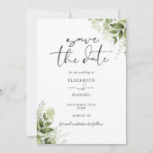Save The Date Mariage de code QR Floral Rustic Greenery (Devant)