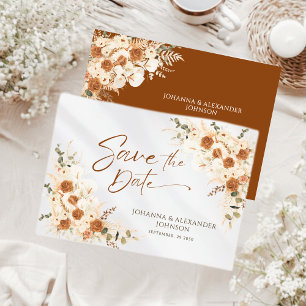 Save The Date Mariage de code QR Floral Terracotta