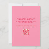 Save The Date Mariage de code QR gras rouge et rose (Dos)