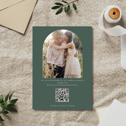 Save The Date Mariage de code QR moderne à deux photos
