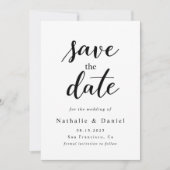 Save The Date Mariage de code QR noir et blanc élégant (Devant)