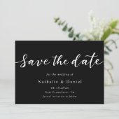 Save The Date Mariage de code QR noir et blanc élégant (Debout devant)