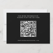 Save The Date Mariage de code QR noir et blanc élégant (Dos)