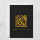 Save The Date Mariage de code QR noir et or élégant (Dos)
