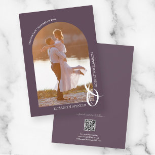 Save The Date Mariage de code QR violet photo
