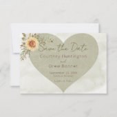 Save The Date Mariage de coeur Soft Sunflower Boho (Devant)