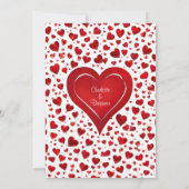 Save The Date Mariage De Coeurs Rouge Et Blanc (Dos)