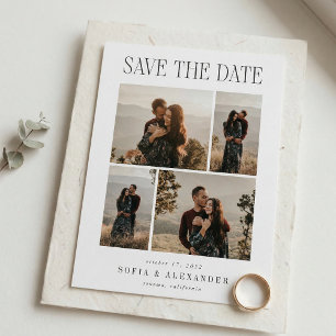 Save The Date Mariage de collage de photo de tête classique
