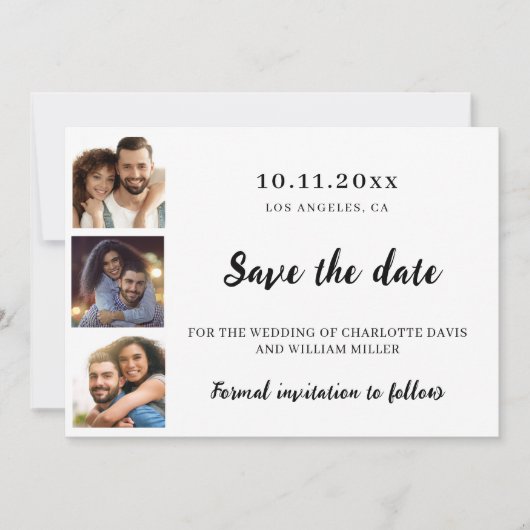 Save The Date Mariage de collage photo (Devant)