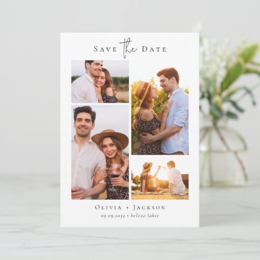 Save The Date Mariage de collection multi-photos moderne (Debout devant)