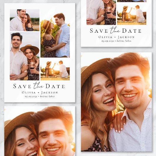 Save The Date Mariage de collection multi-photos moderne