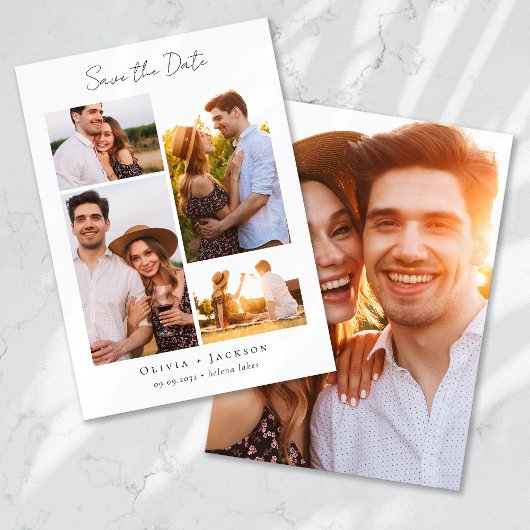 Save The Date Mariage de collection multi-photos moderne