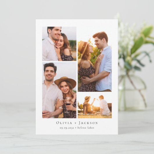 Save The Date Mariage de collection multi-photos moderne (Debout devant)